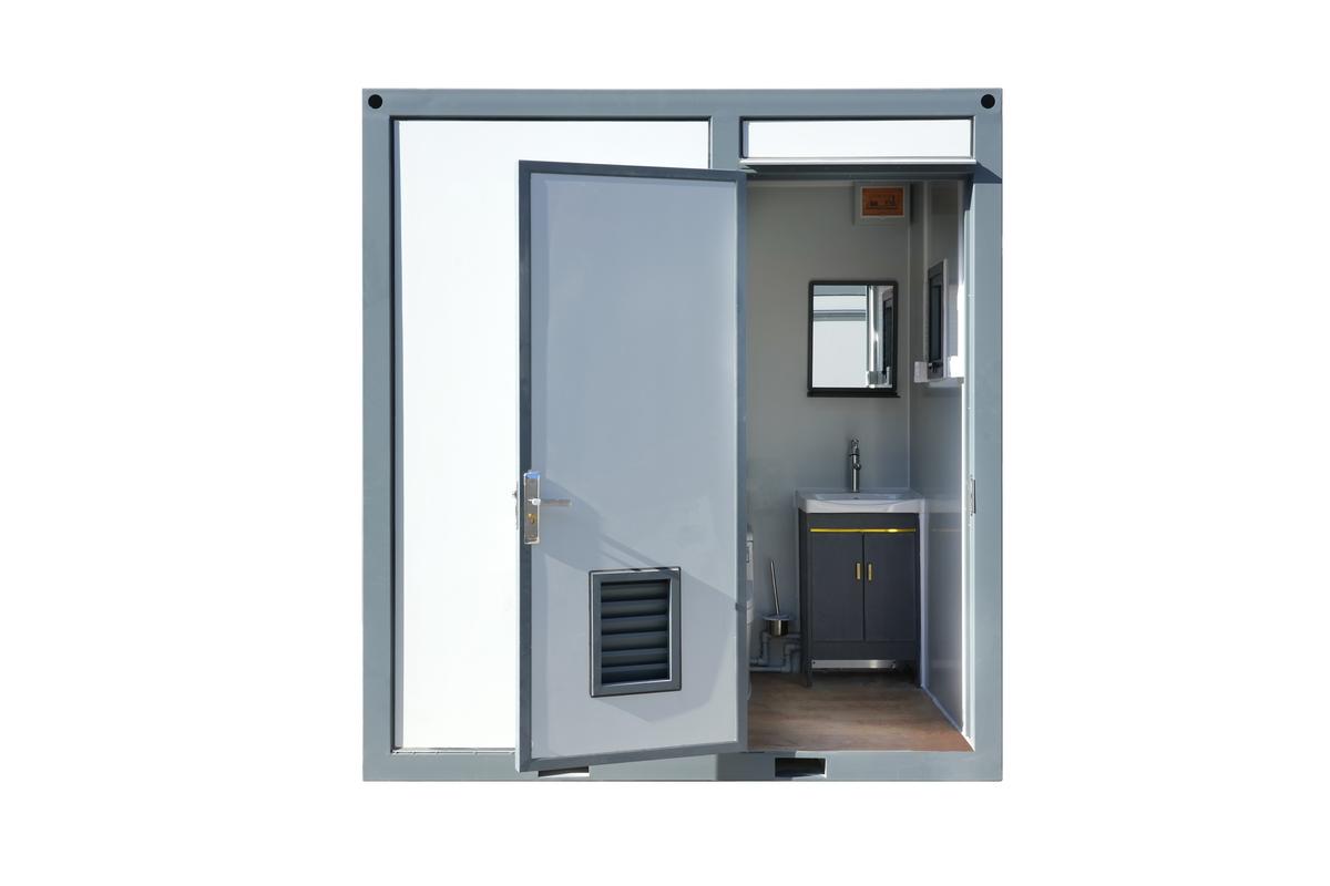 Value Industrial Mobile Toilet with Bathroom - simple elegant design - external sceptic & power