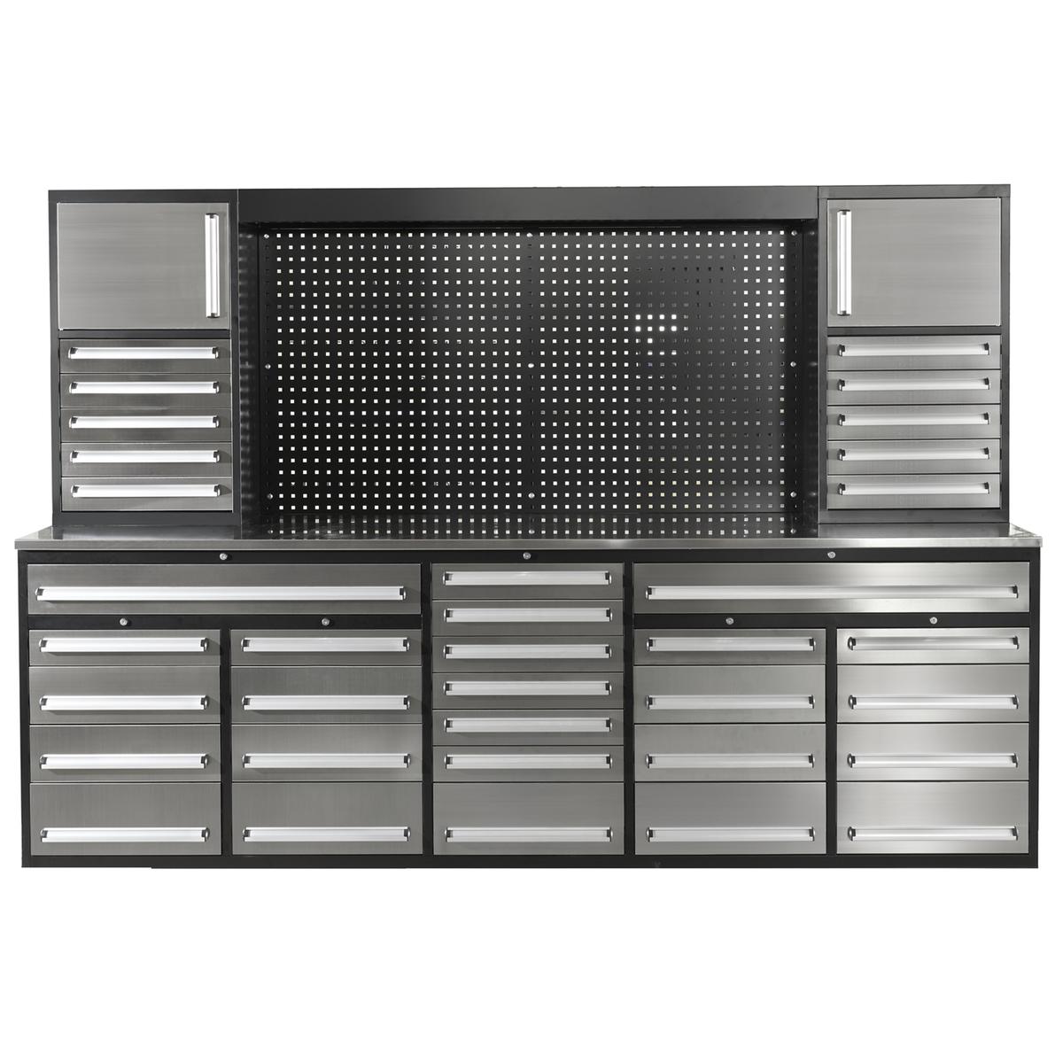 Value Industrial 10FT-35D-3 Stainless Workbench Cabinet