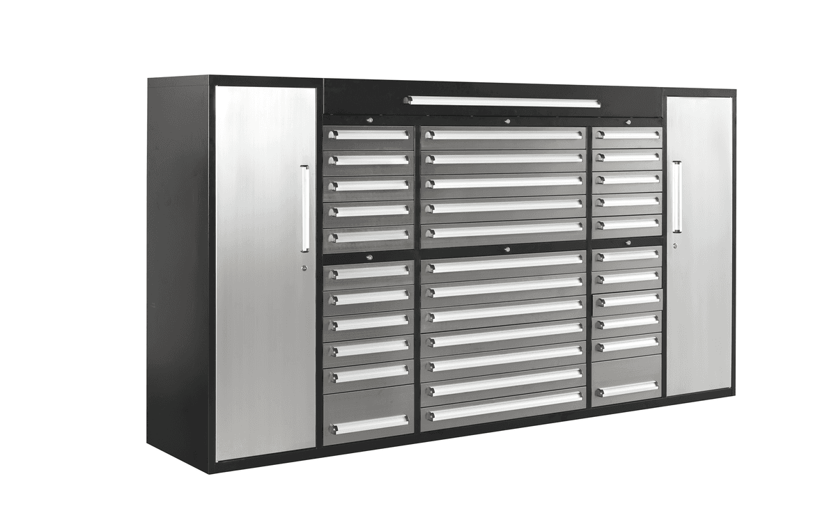 Value Industrial 8.5FT-34D-2C Stainless Workbench Cabinet