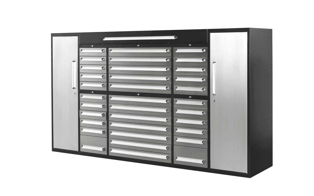 Value Industrial 8.5FT-34D-2C Stainless Workbench Cabinet