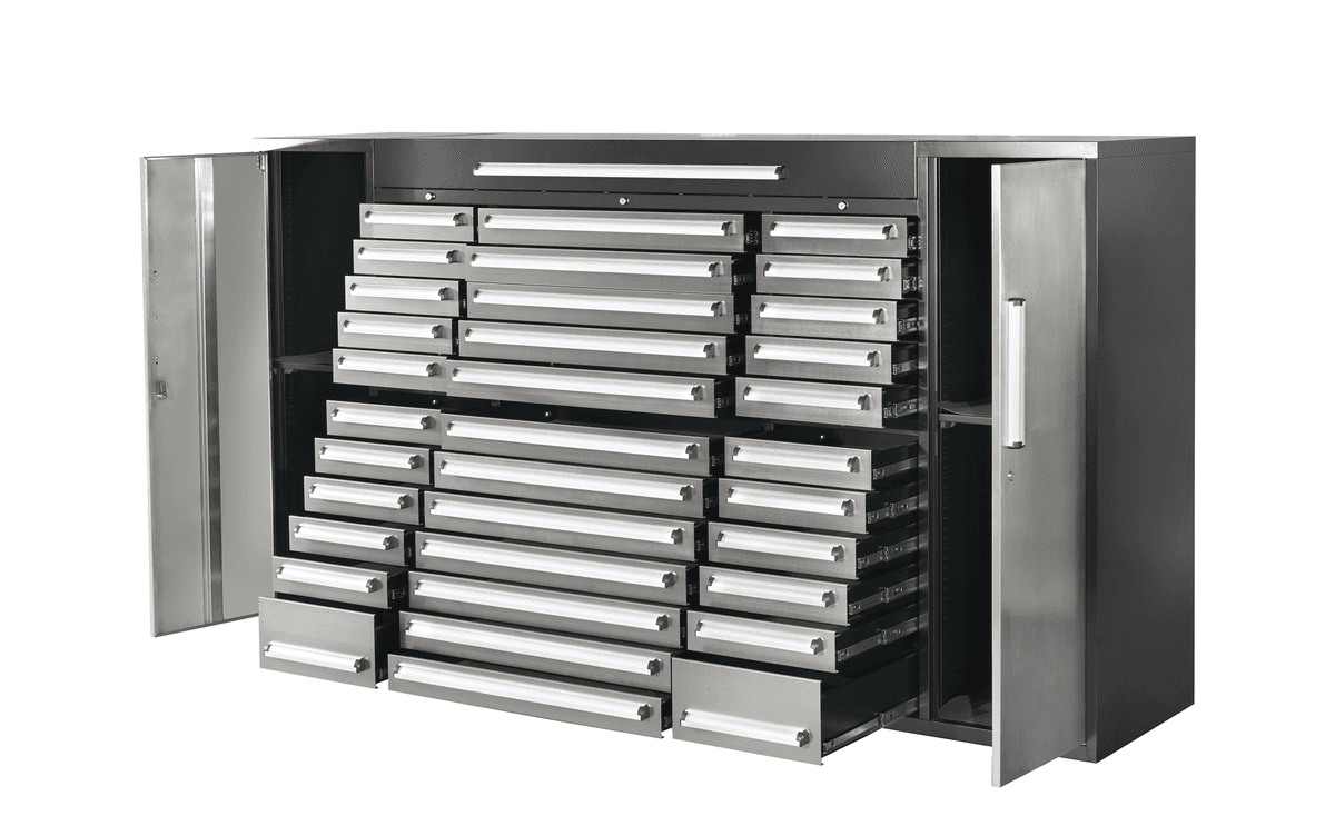 Value Industrial 8.5FT-34D-2C Stainless Workbench Cabinet