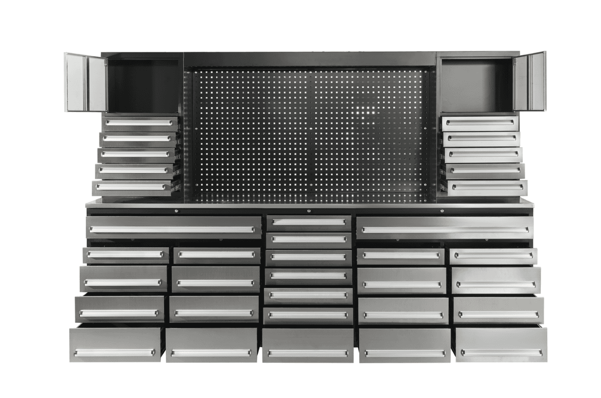 Value Industrial 10FT-35D-3 Stainless Workbench Cabinet