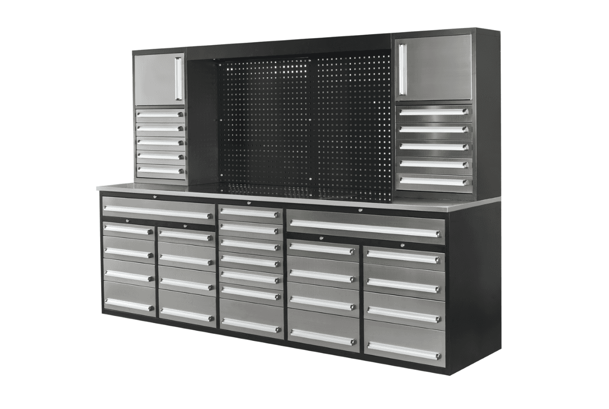 Value Industrial 10FT-35D-3 Stainless Workbench Cabinet