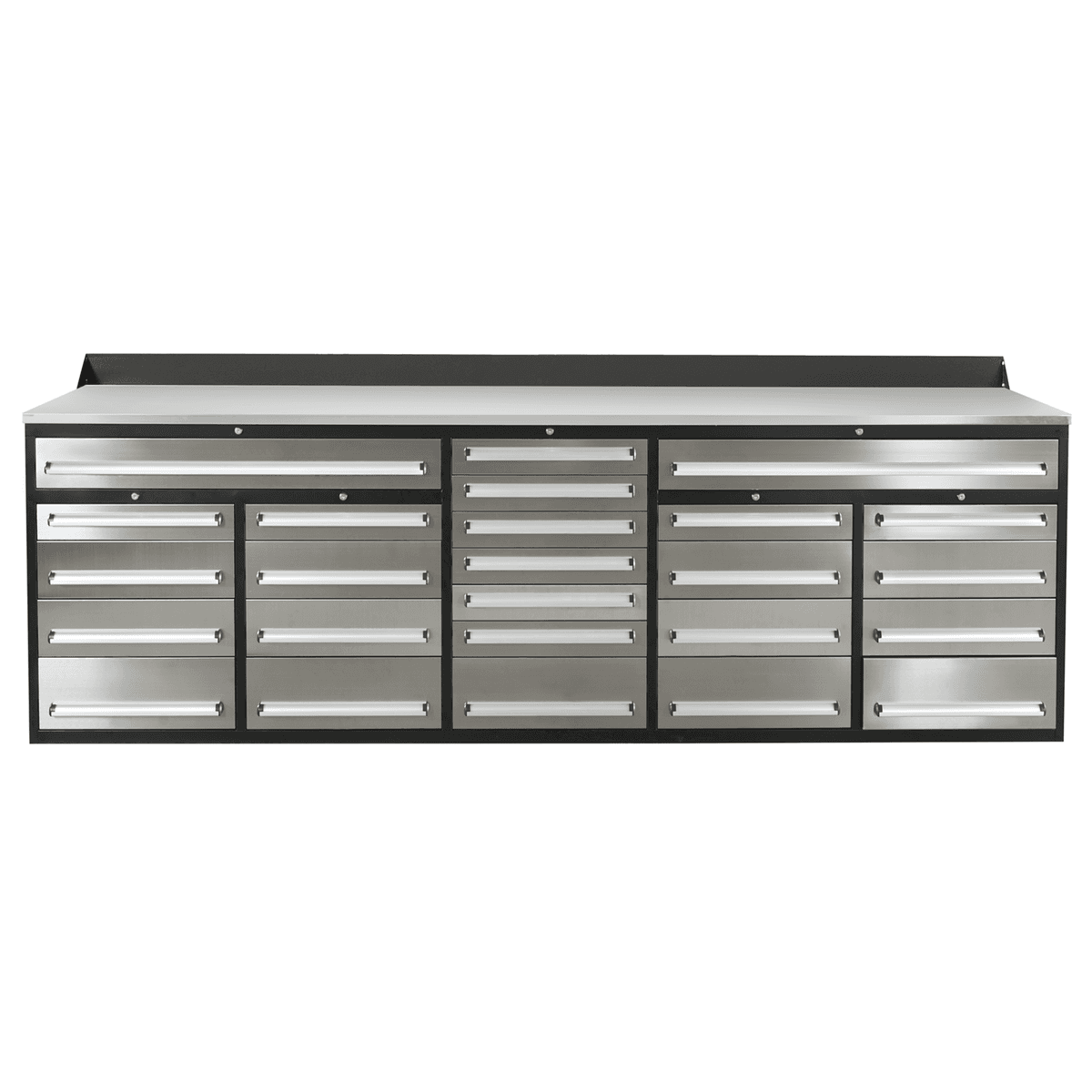 Value Industrial 10FT-25D-3 Stainless Workbench Cabinet