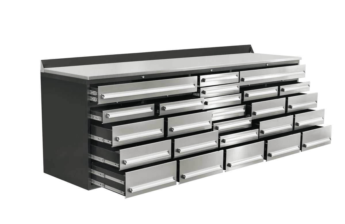 Value Industrial 10FT-25D-3 Stainless Workbench Cabinet