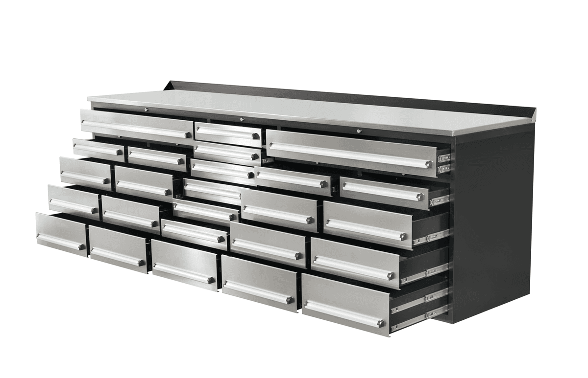 Value Industrial 10FT-25D-3 Stainless Workbench Cabinet