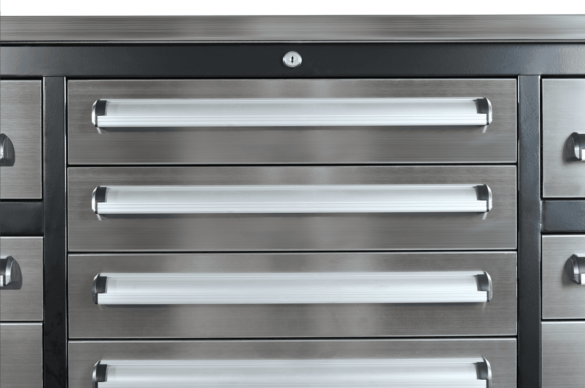 Value Industrial 10FT-25D-3 Stainless Workbench Cabinet
