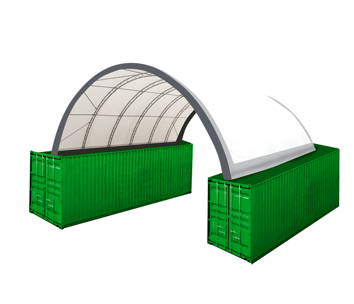 Value Industrial Double Trussed Container Shelter - 40' wide x 40' length x 15' height