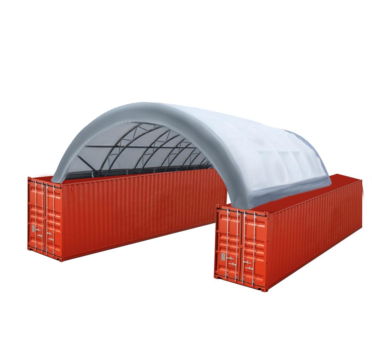 Value Industrial Double Trussed Container Shelter - 20' wide x 40' length x 6.5' height