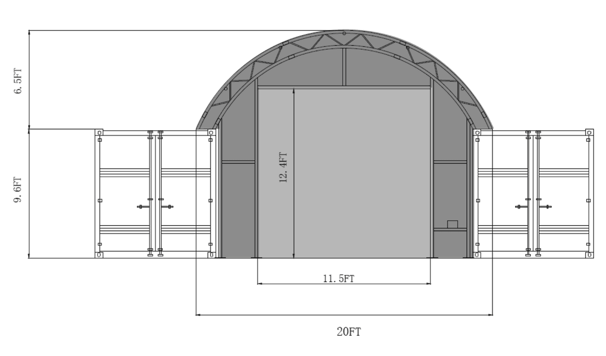 Value Industrial Front & Back Wall Kit For C2020D/C2040D Container Shelter